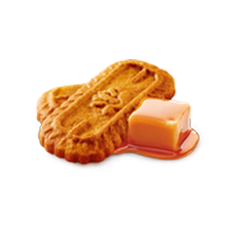 A couple of Speculoos biscuits and a melting caramel 